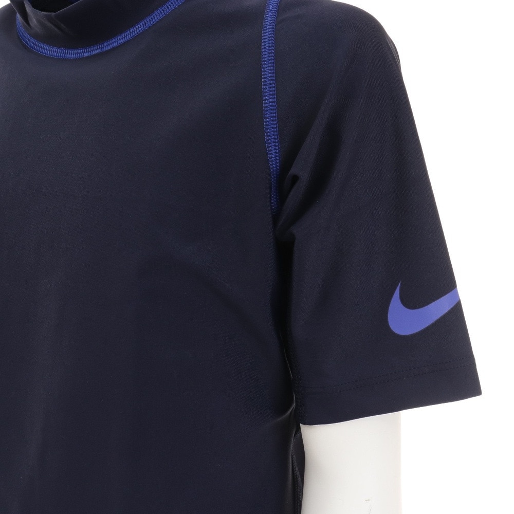 ナイキ（NIKE）（キッズ）ジュニア スクール水着 ラッシュガード 半袖 1991012-10 ブルー