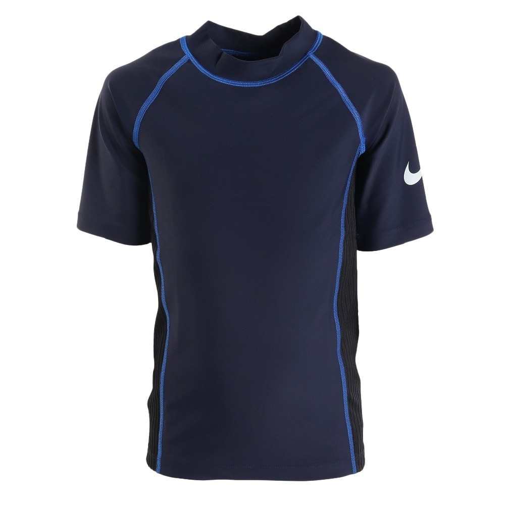 ナイキ（NIKE）（キッズ）UPF50+ 速乾 ラッシュガード 半袖 120～170cm NIKE23SP 1991070-10 ブルー