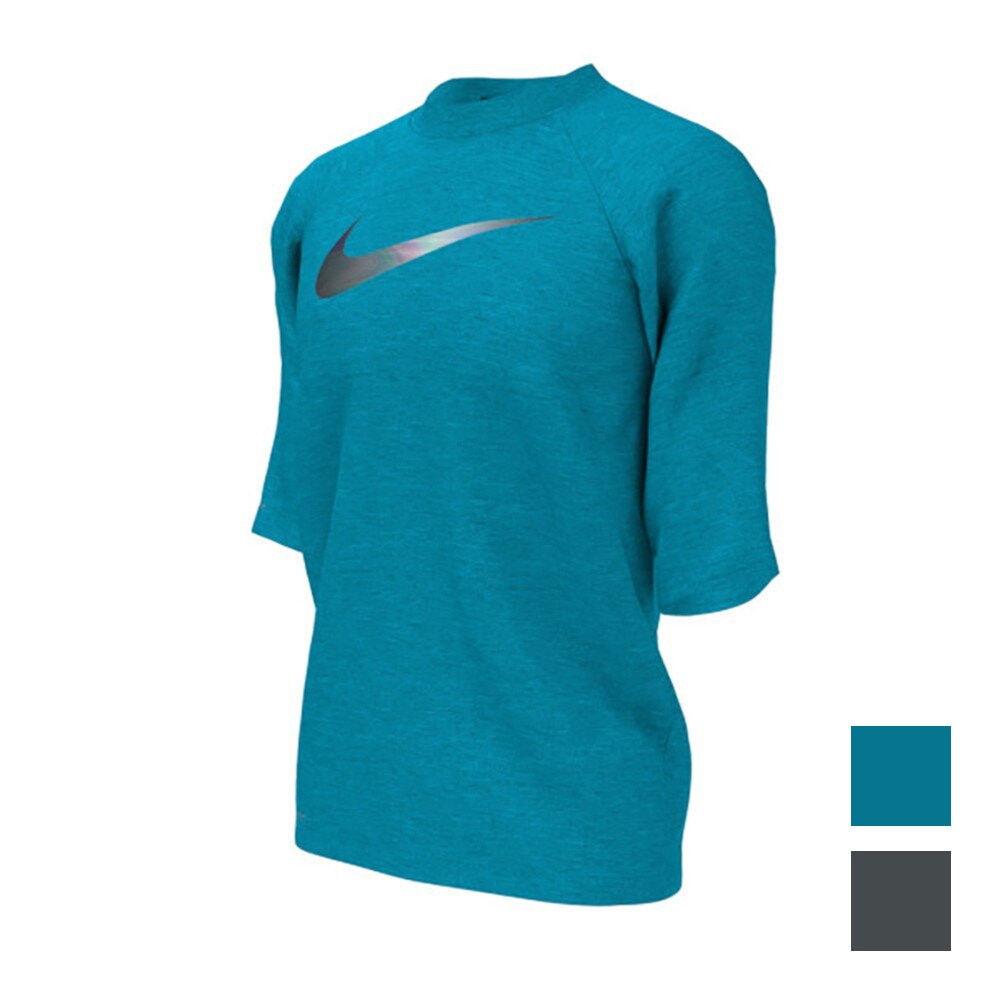 ナイキ（NIKE）（キッズ）ジュニア ラッシュガード 半袖 Tシャツ ハイドロガード NESSA825-001 ブラック