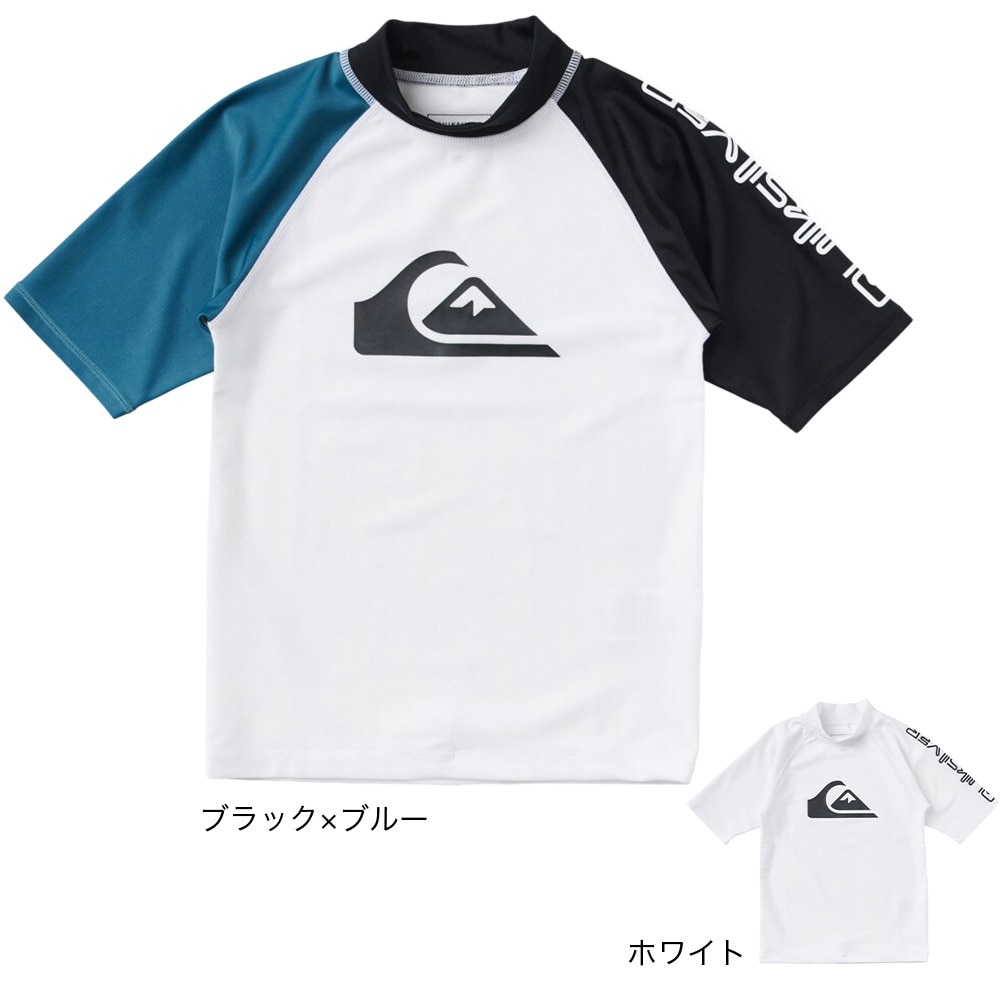 クイックシルバー（Quiksilver）（キッズ）ジュニア 水着 ラッシュガード 半袖 ALL TIME SR YOUTH 23SP KLY231022 WHT ホワイト