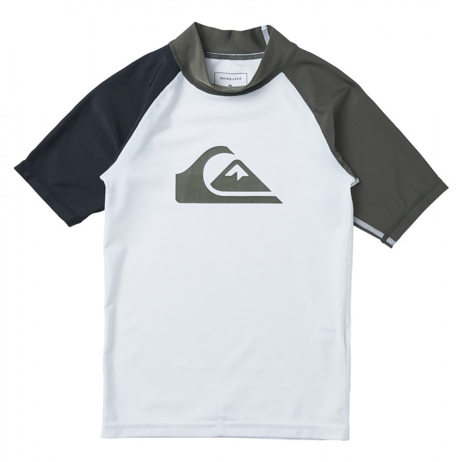 クイックシルバー（Quiksilver）（キッズ）ジュニア 男の子 水着 ラッシュガード 半袖 UVカット 速乾 ALL TIME SR YOUTH 24SP KLY241022 CRY