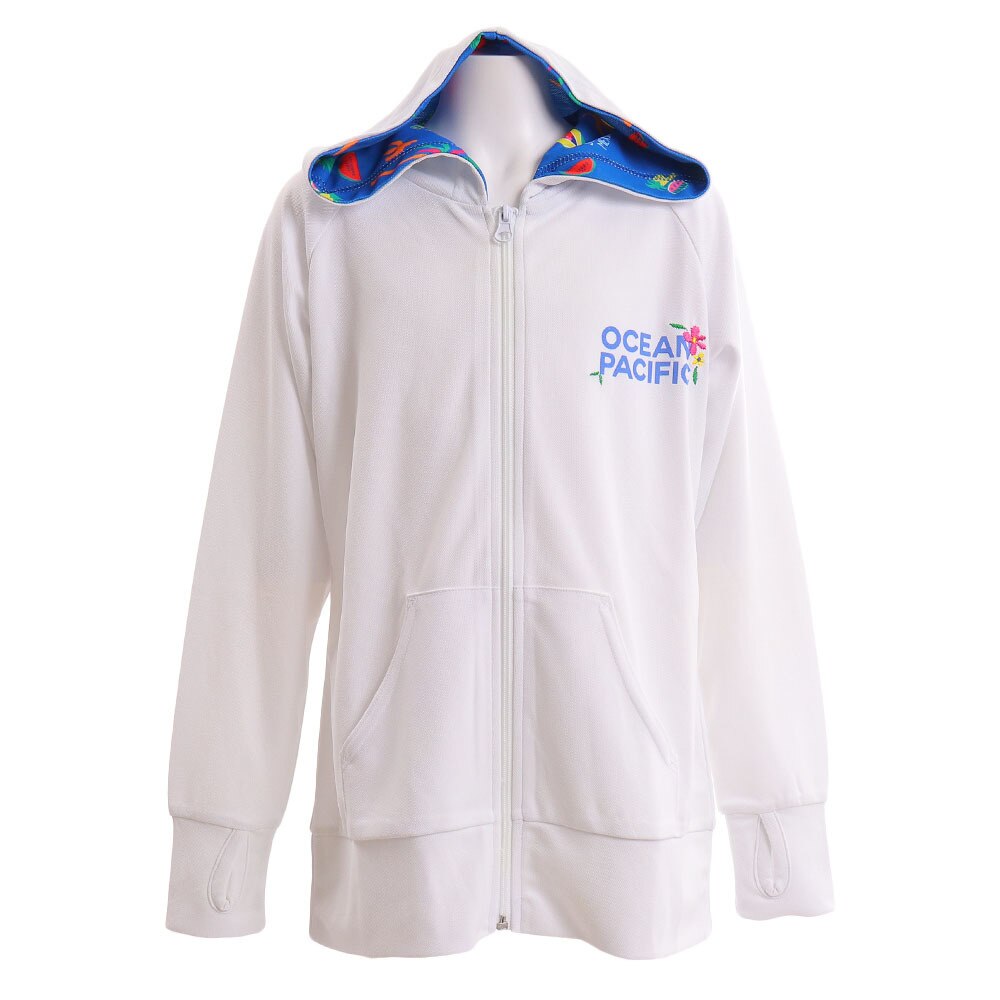  女の子 ジュニア フード裏柄入りラッシュガード 568466NWT