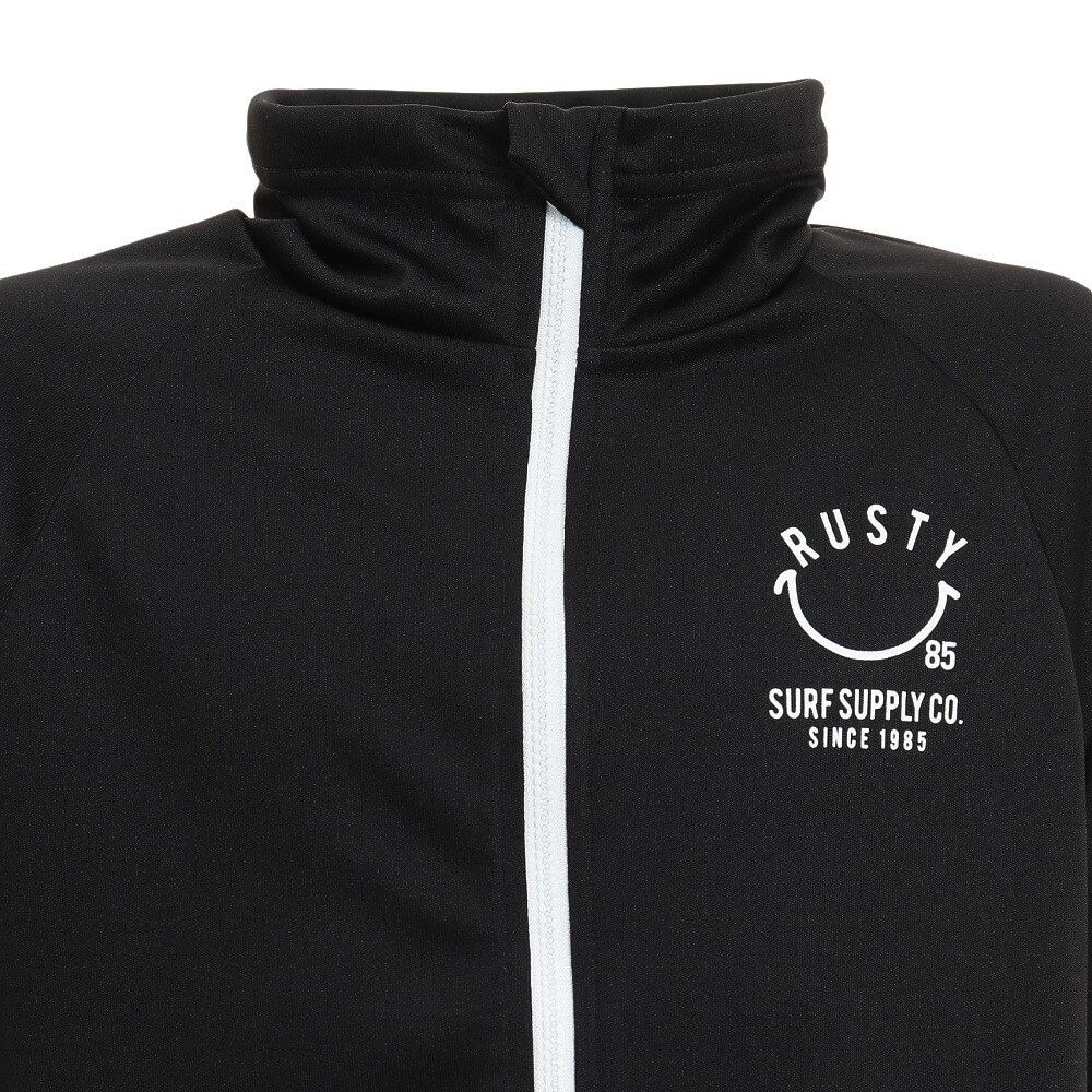 ラスティ（RUSTY）（キッズ）ジュニア ラッシュガード 長袖 接触冷感 パーカー 962465BLK ブラック