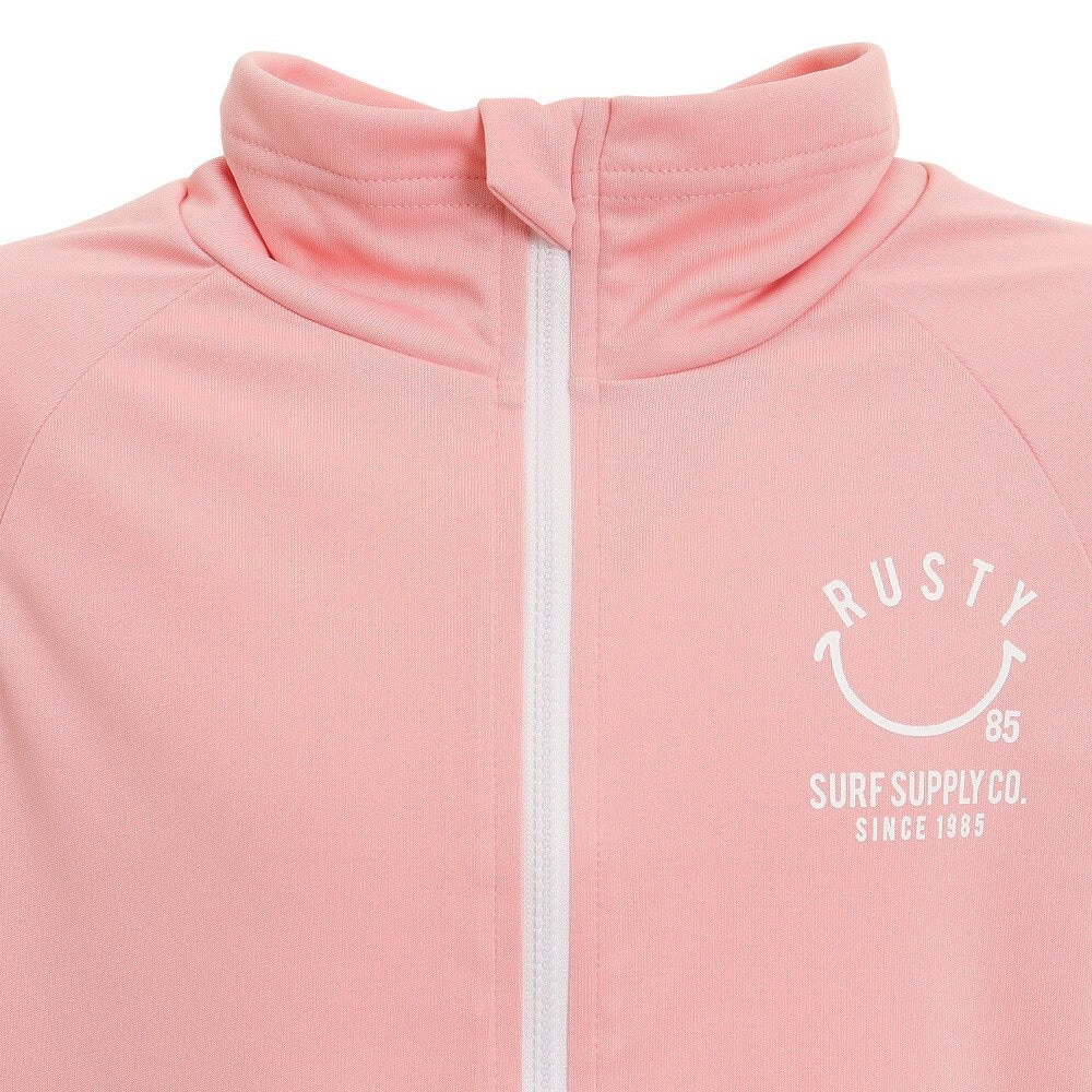 ラスティ（RUSTY）（キッズ）ジュニア ラッシュガード 長袖 接触冷感 パーカー 962465PNK ピンク