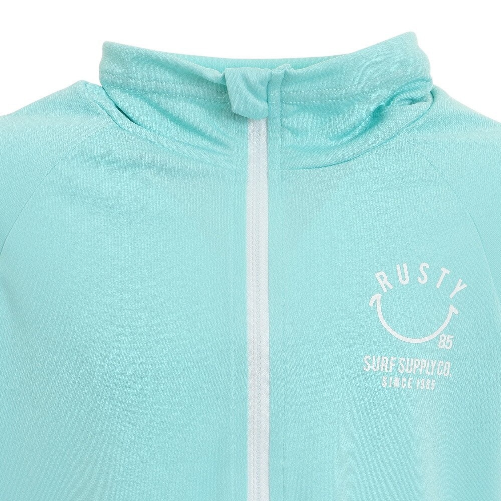 ラスティ（RUSTY）（キッズ）ジュニア ラッシュガード 長袖 接触冷感 パーカー 962465SEA ミント
