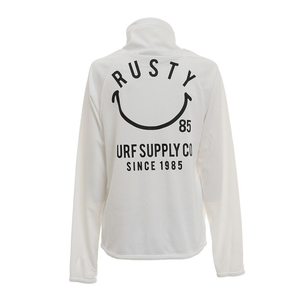 ラスティ（RUSTY）（キッズ）ジュニア ラッシュガード 長袖 接触冷感 パーカー 962465WHT ホワイト