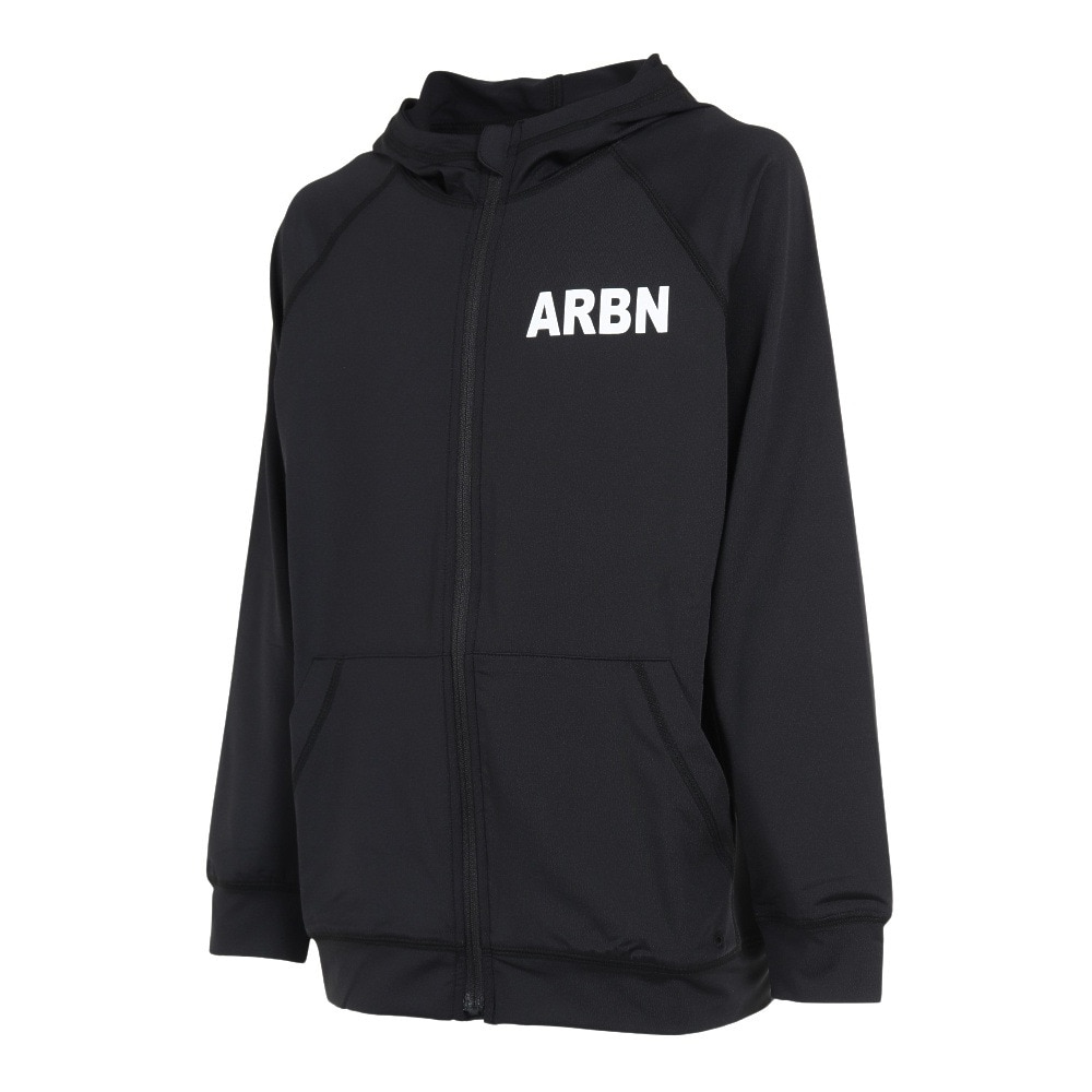 エアボーン（ARBN）（キッズ）ジュニア ラッシュガード 長袖 パーカー AB2023SSK-SWIM002BLK ブラック