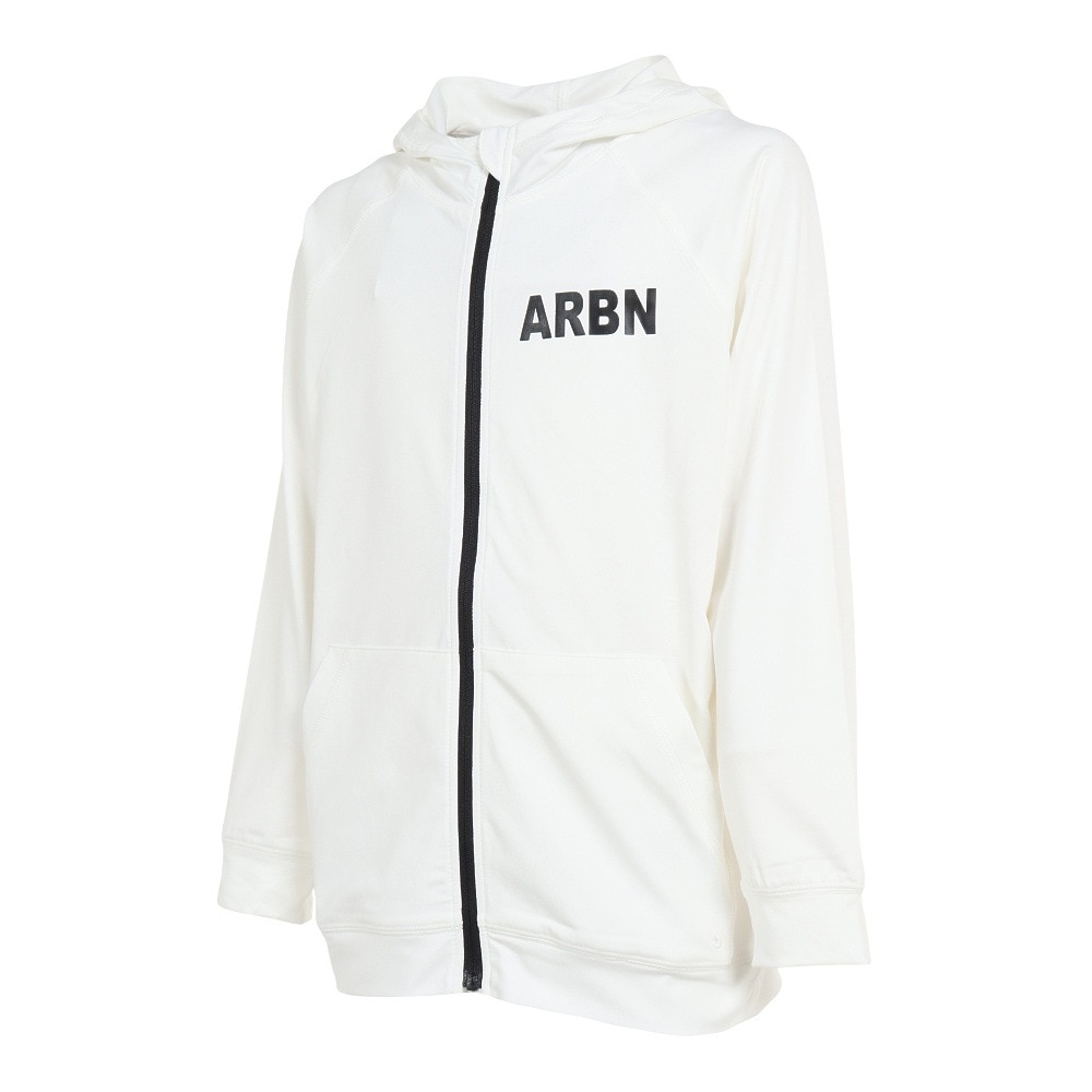 エアボーン（ARBN）（キッズ）ジュニア ラッシュガード 長袖 パーカー AB2023SSK-SWIM002WHT ホワイト