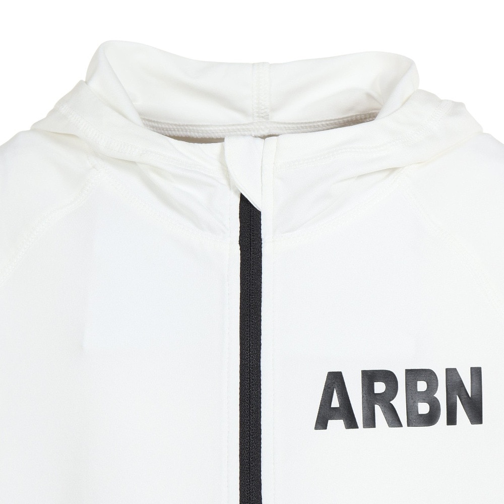 エアボーン（ARBN）（キッズ）ジュニア ラッシュガード 長袖 パーカー AB2023SSK-SWIM002WHT ホワイト