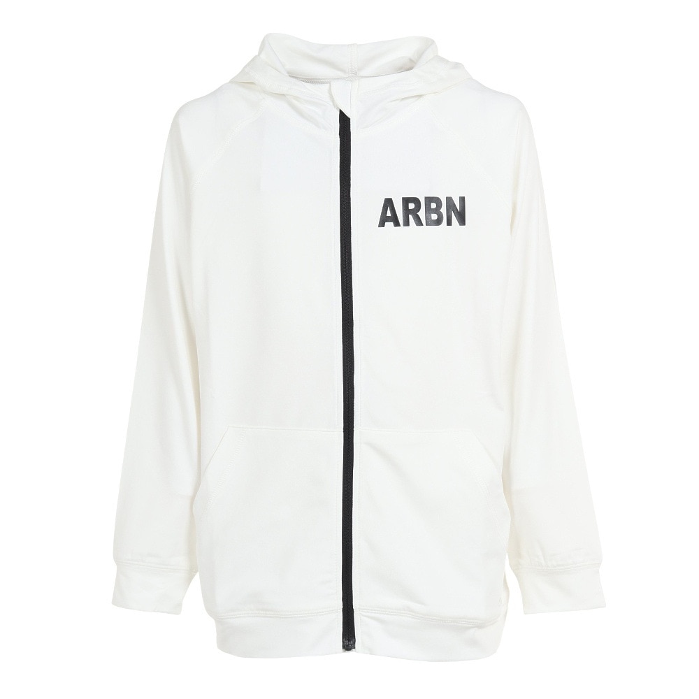 エアボーン（ARBN）（キッズ）ジュニア ラッシュガード 長袖 パーカー AB2023SSK-SWIM002WHT ホワイト