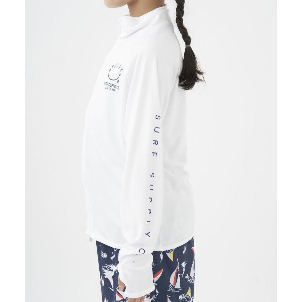 ラスティ（RUSTY）（キッズ）キッズ 子供用 SMILE 長袖ジップ ラッシュガード 963463WHT