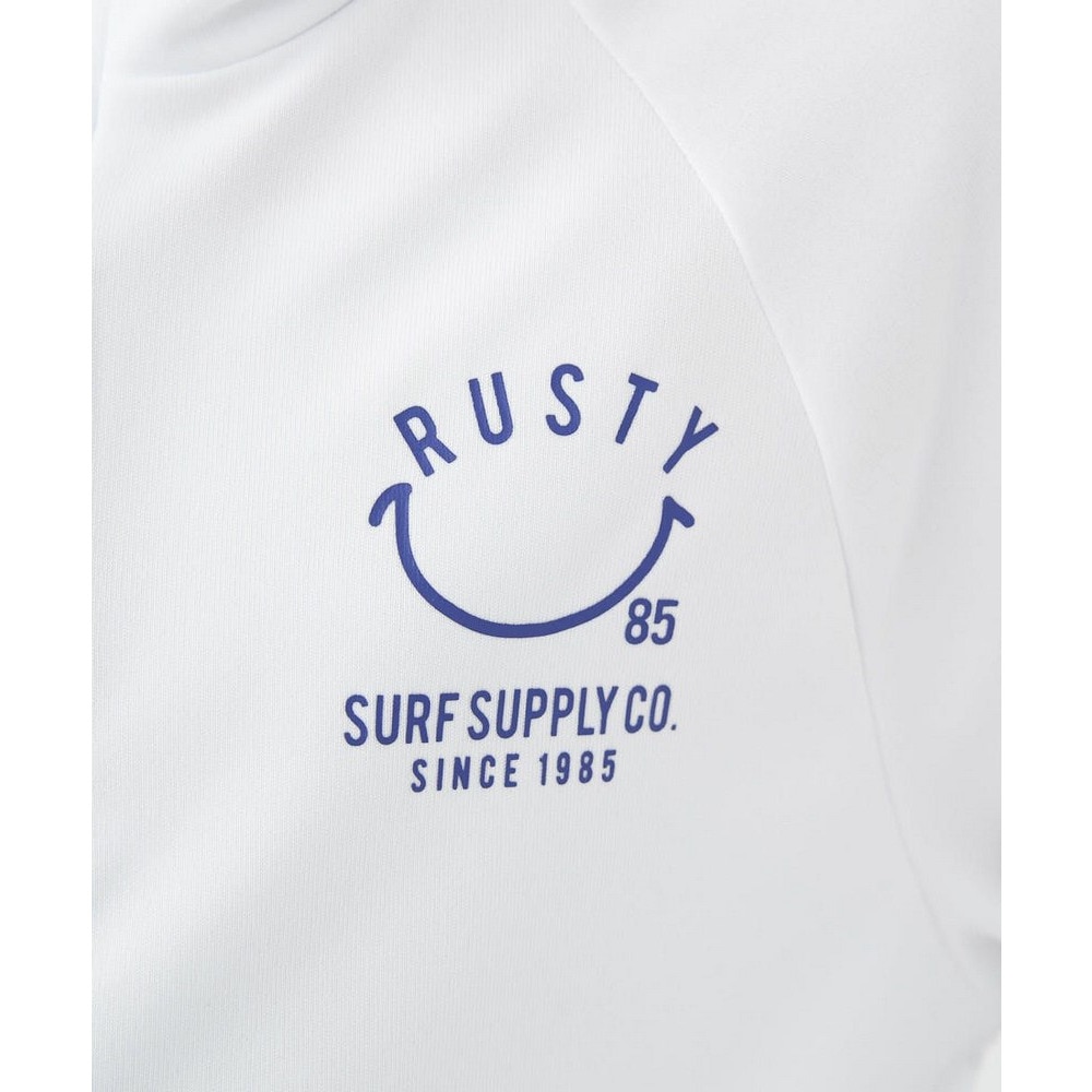 ラスティ（RUSTY）（キッズ）キッズ 子供用 SMILE 長袖ジップ ラッシュガード 963463WHT