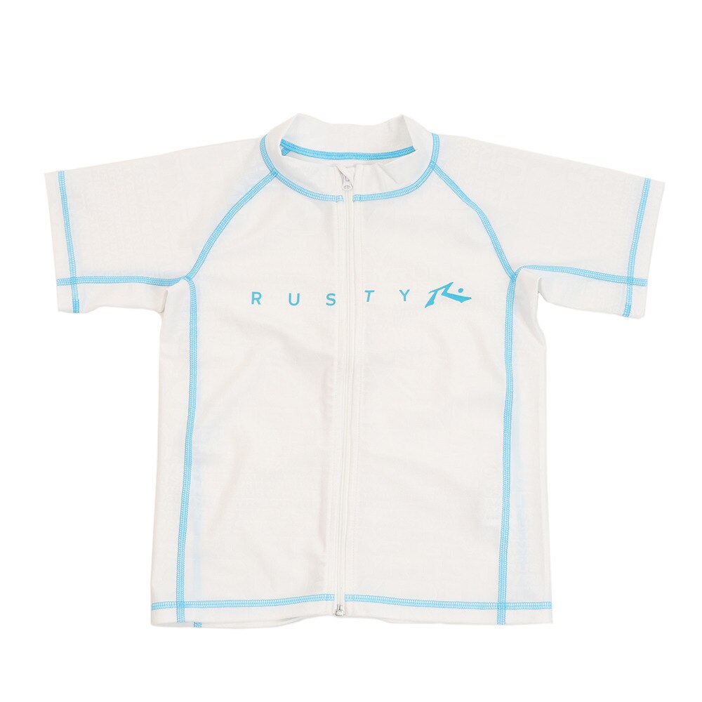  キッズ フロントロゴフルジップラッシュガード 968463 WHT
