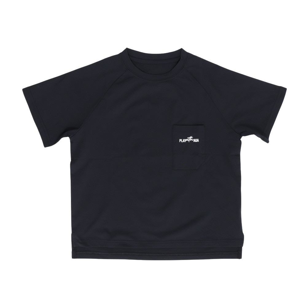 アクア（AQA）（キッズ）ジュニア 半袖 遮熱ラッシュTシャツ KW-4682TJR BK 130