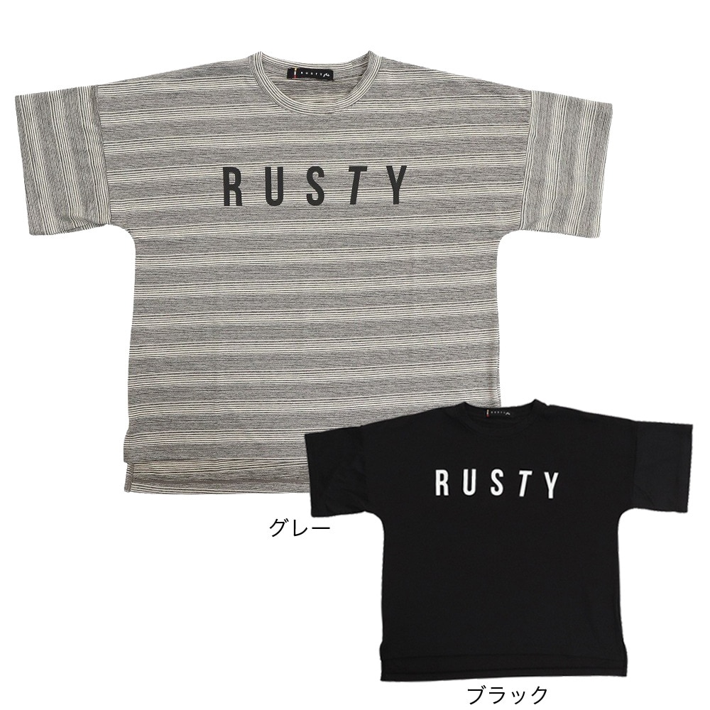 ラスティ（RUSTY）（キッズ）ラッシュガード 半袖 Tシャツ 子供 ジュニア 水陸両用 UVカット 紫外線対策 962460BLK 130 140 150 160