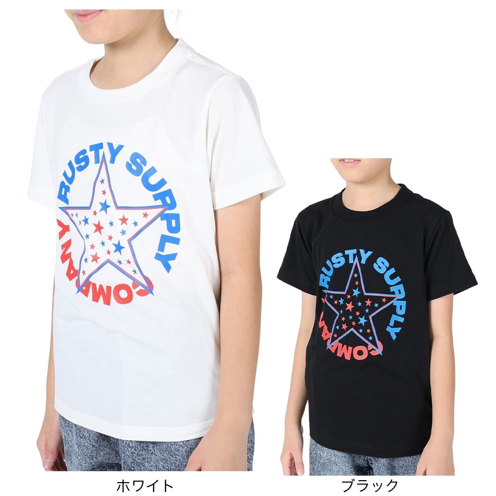ラスティ（RUSTY）（キッズ）ラッシュガード 半袖 Tシャツ 子供 ジュニア UVカット UPF50+ 水陸両用 969460WHT 130 140 150