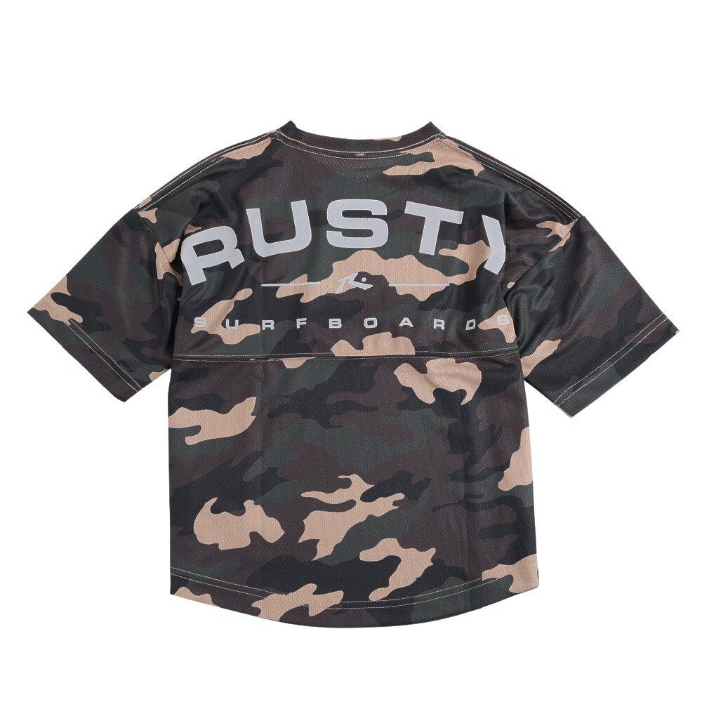 ラスティ（RUSTY）（キッズ）ラッシュガード 半袖 Tシャツ 子供 男の子 UVカット 水陸両用 速乾 迷彩 969463CAM