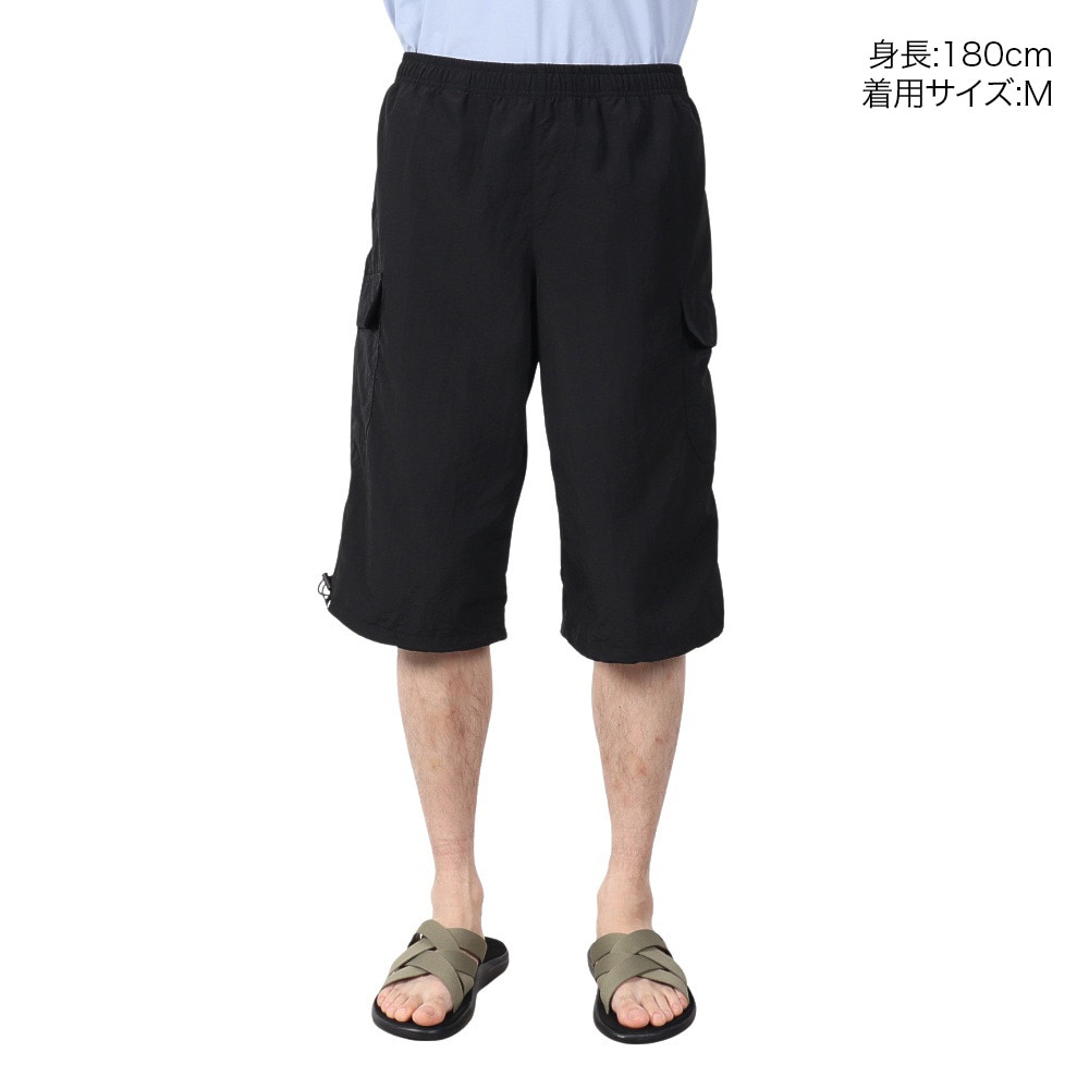 アクア（AQA）（メンズ）遮熱サーフパンツ 7分丈 Mサイズ インナーショーツ付き KW-4681 BK M