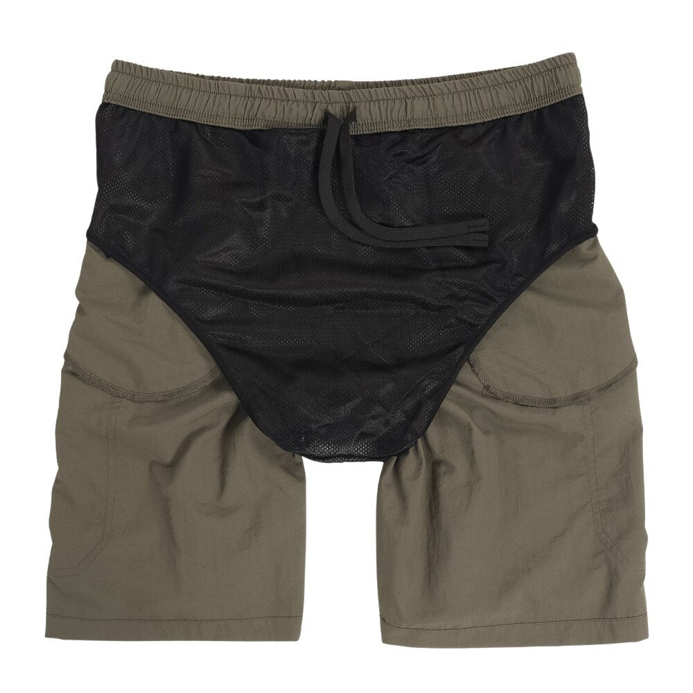 アクア（AQA）（メンズ）遮熱サーフパンツ 5分丈 水陸両用 インナーパンツ付き KW-4685 KH L
