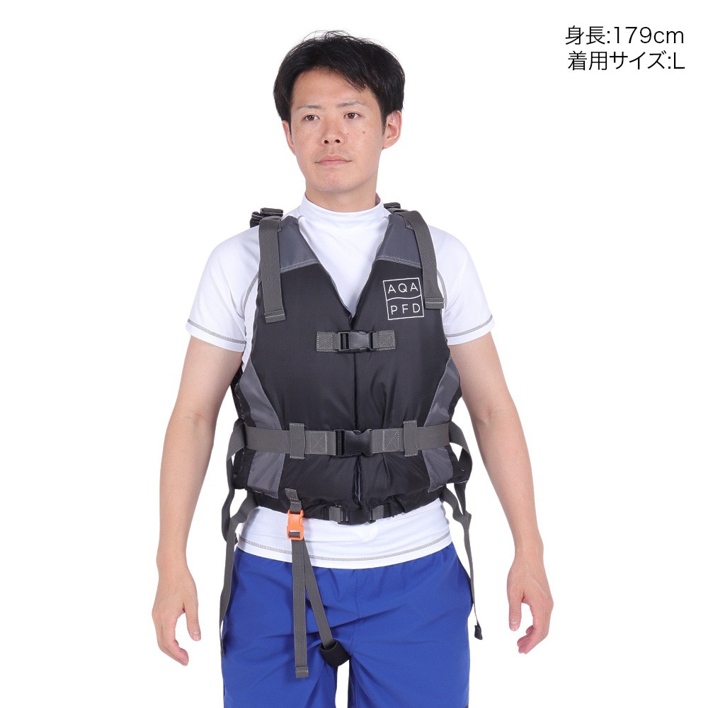 アクア（AQA）（メンズ、レディース）フローティングベスト 大人用 マリンレジャー ライフジャケットII 24KA-9025 BK