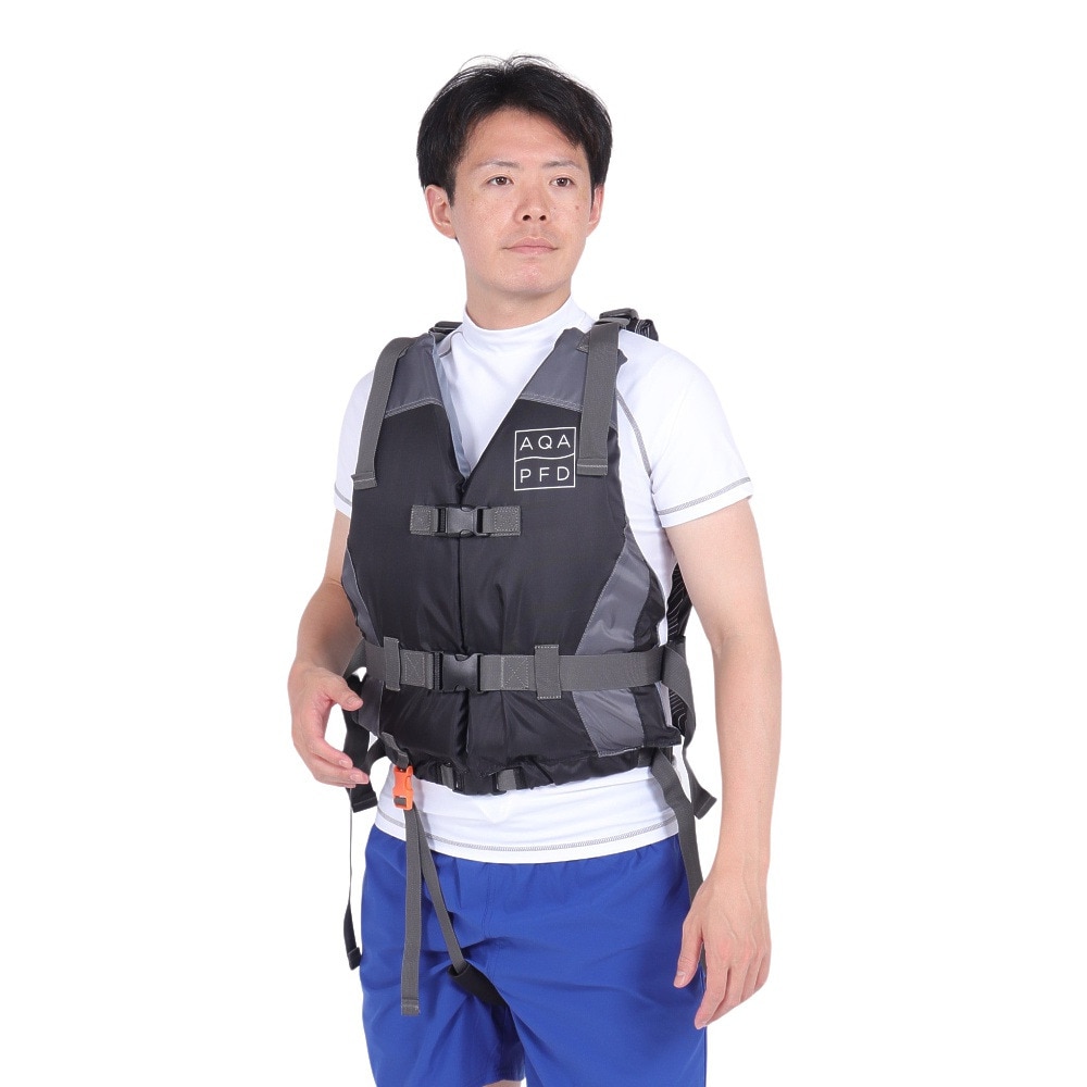 アクア（AQA）（メンズ、レディース）フローティングベスト 大人用 マリンレジャー ライフジャケットII 24KA-9025 BK