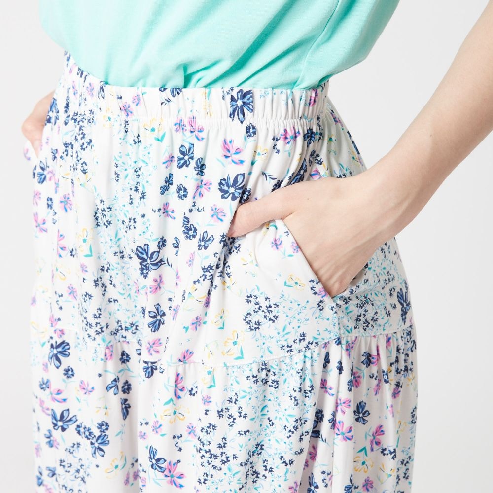 オーシャンパシフィック（Ocean Pacific）（レディース）花柄 UVガウチョパンツ 520480WHT