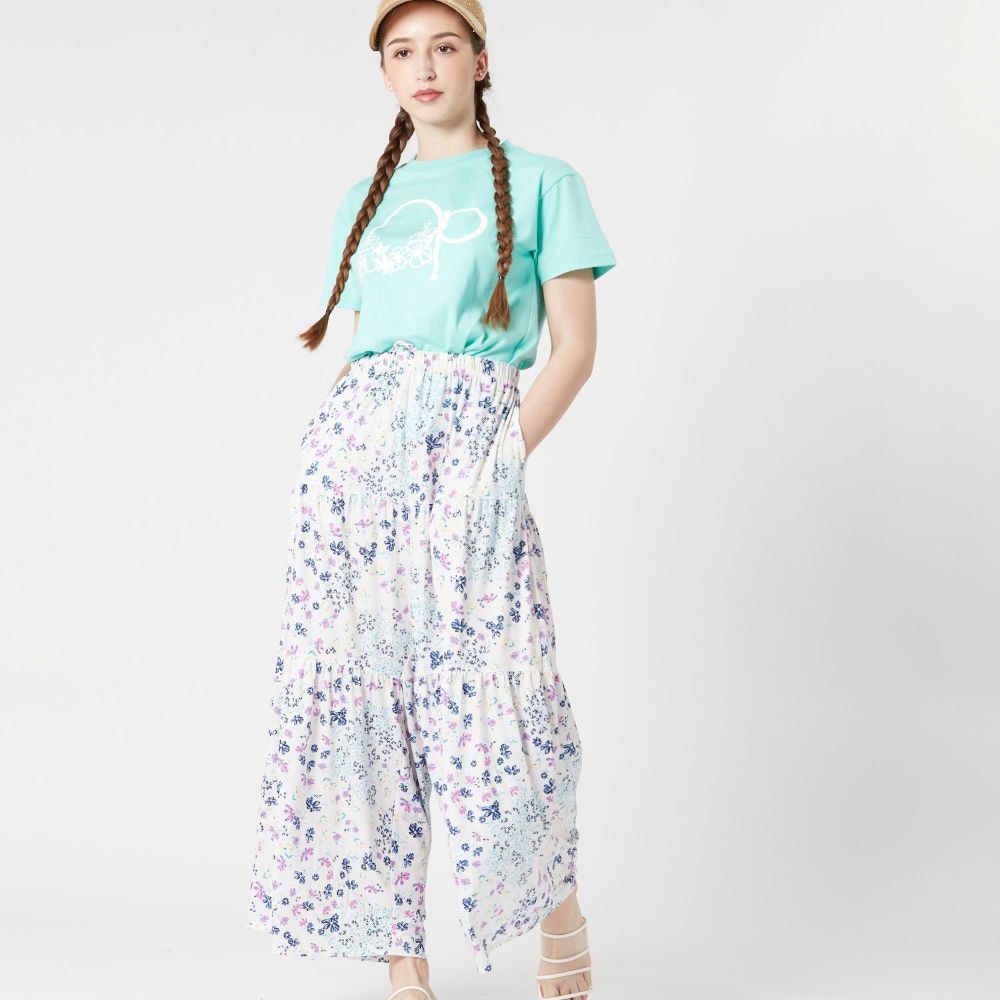オーシャンパシフィック（Ocean Pacific）（レディース）花柄 UVガウチョパンツ 520480WHT