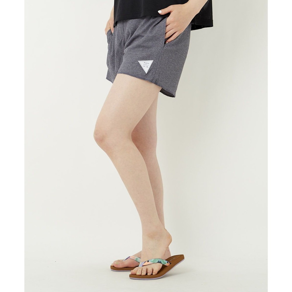 ラスティ（RUSTY）（レディース）ラッシュガード 水着 ショートパンツ UVカット 水陸両用 ワンポイント ネイビー 920471-NVY