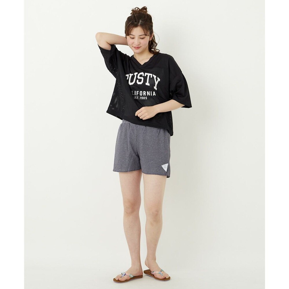 ラスティ（RUSTY）（レディース）ラッシュガード 水着 ショートパンツ UVカット 水陸両用 ワンポイント ネイビー 920471-NVY