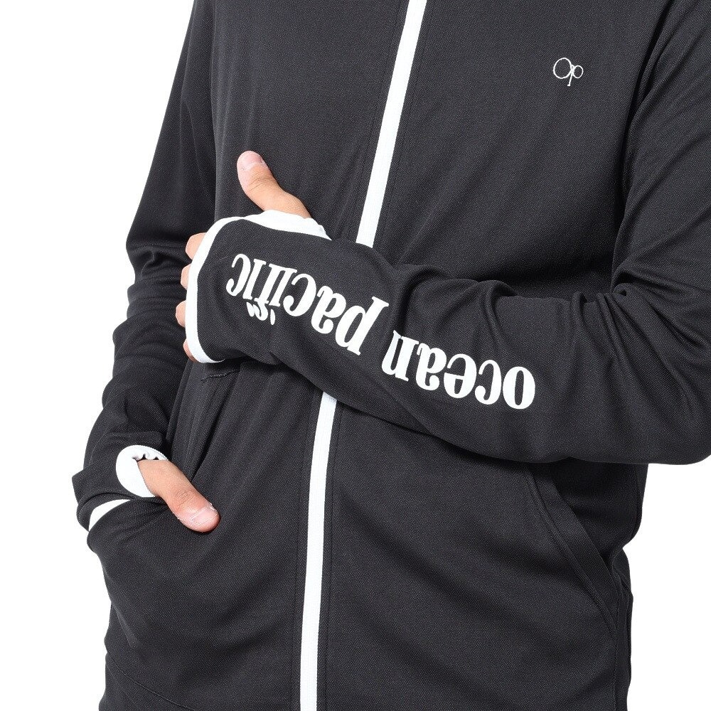 オーシャンパシフィック（Ocean Pacific）（レディース）ラッシュガード 長袖 ジップアップ ジャージ UVカット 紫外線対策 接触冷感 513460BLK ブラック