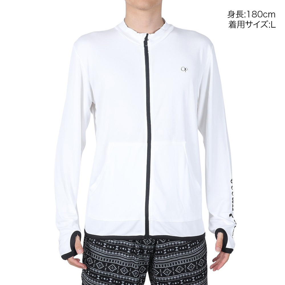 オーシャンパシフィック（Ocean Pacific）（メンズ）ラッシュガード 長袖 フルジップ UVカット 接触冷感 513460WHT