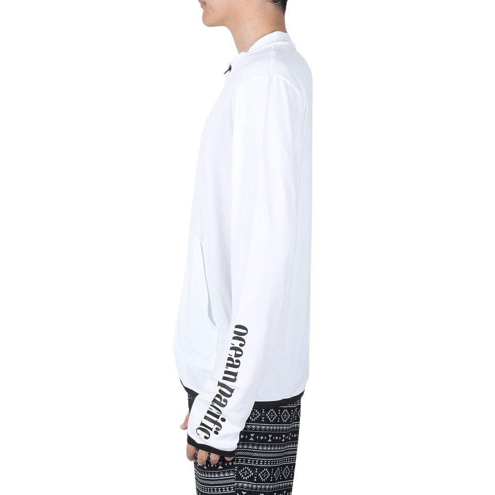 オーシャンパシフィック（Ocean Pacific）（メンズ）ラッシュガード 長袖 フルジップ UVカット 接触冷感 513460WHT