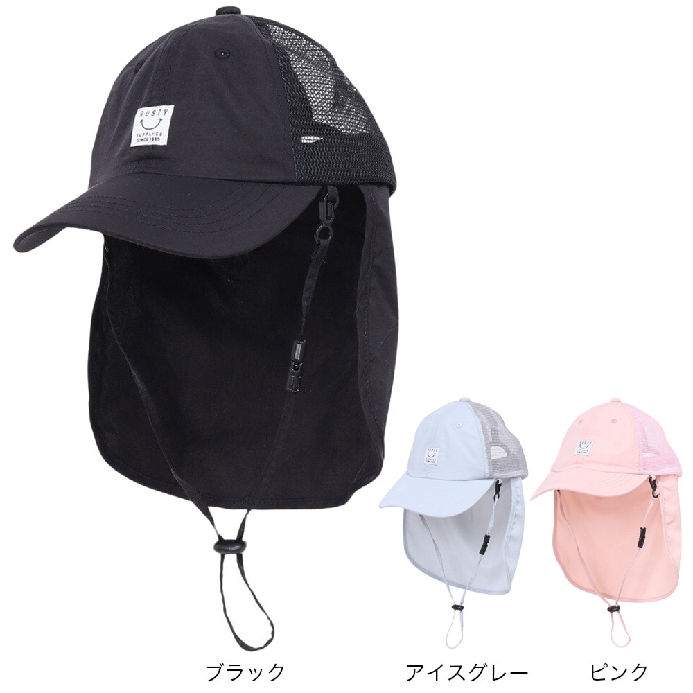 ラスティ（RUSTY）（キッズ）ジュニア 帽子 メッシュ キャップ UVカット 日焼け防止 カバー取り外し サイズ調整 963902EME