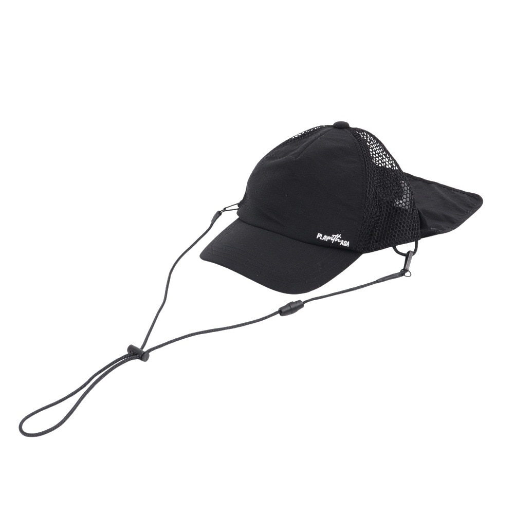 アクア（AQA）（メンズ、レディース）遮熱2WAY フラップキャップ KW-4686 BK