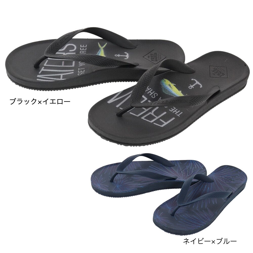 フリーウォータース（ｆｒｅｅ　ｗａｔｅｒｓ）（メンズ）FridayPrint ビーチサンダル 22MO-076Nvpm