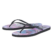 (レディース)サンダル ビーチサンダル SEASIDE PRINTS CJ0252-BK/PP アウトドア マリンレジャー 海 プール