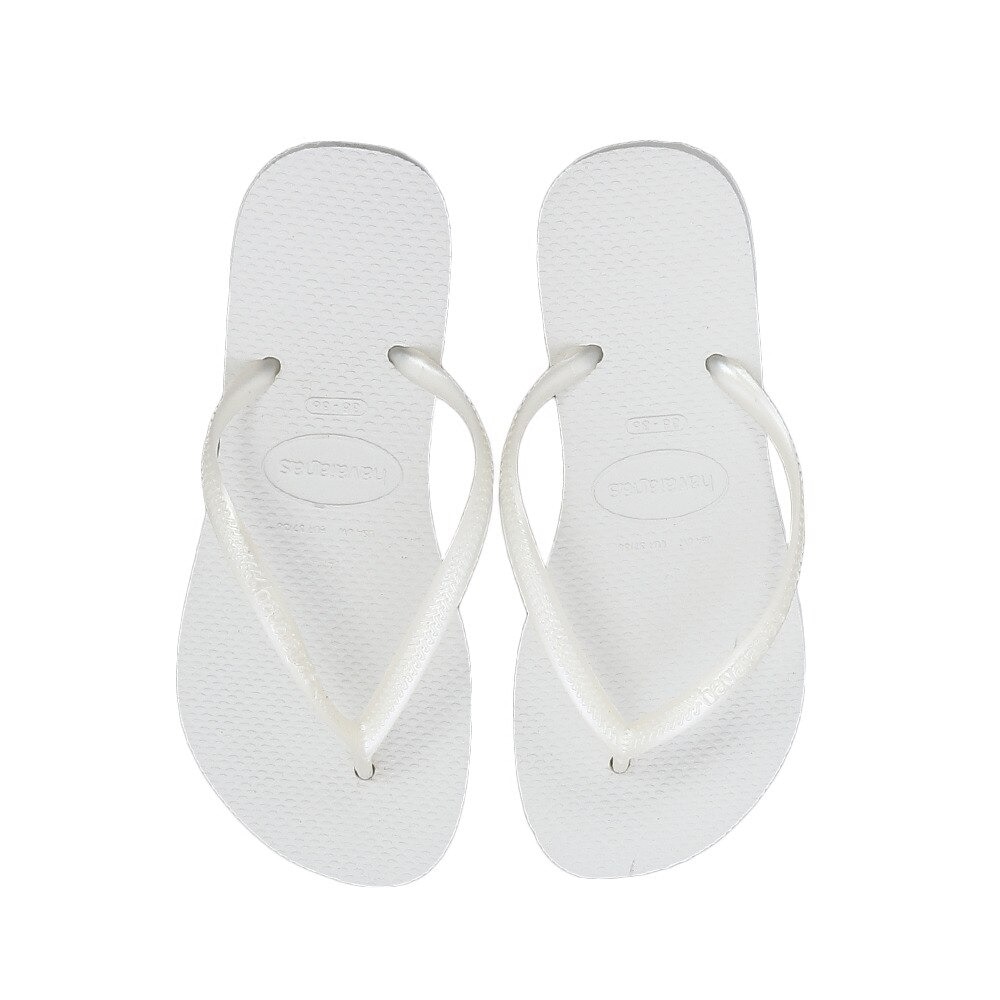 ハワイアナス（HAVAIANAS）（レディース）スリム ホワイト ビーチサンダル 4000030-0001