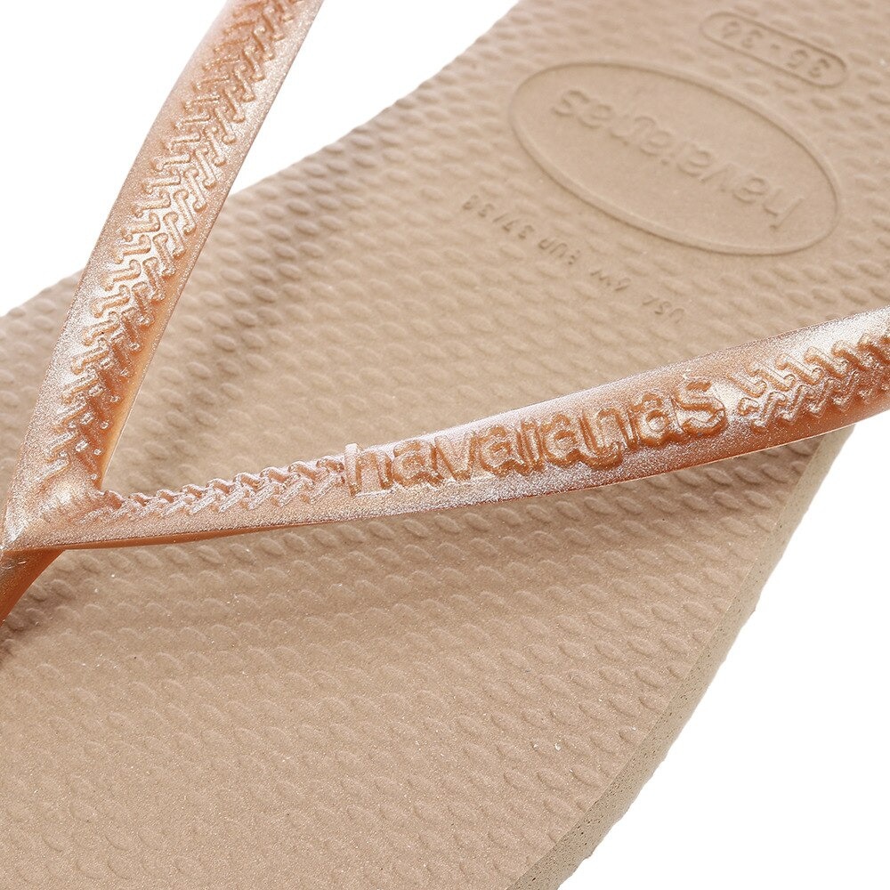 ハワイアナス（HAVAIANAS）（レディース）スリム ローズゴールドビーチサンダル