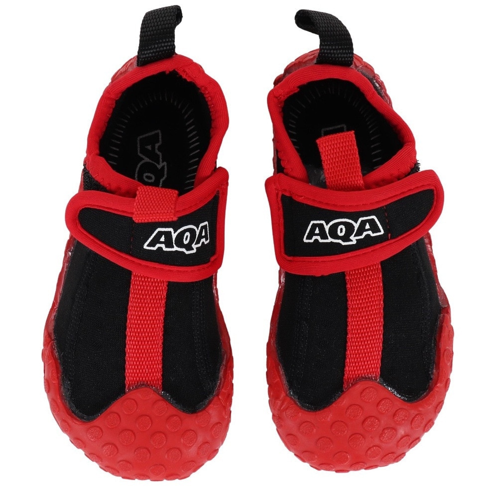 アクア（AQA）（キッズ）スノーケリングシューズ 子供 キッズ シュノーケル スノーケル 水遊び KW-4473N BLK/RED