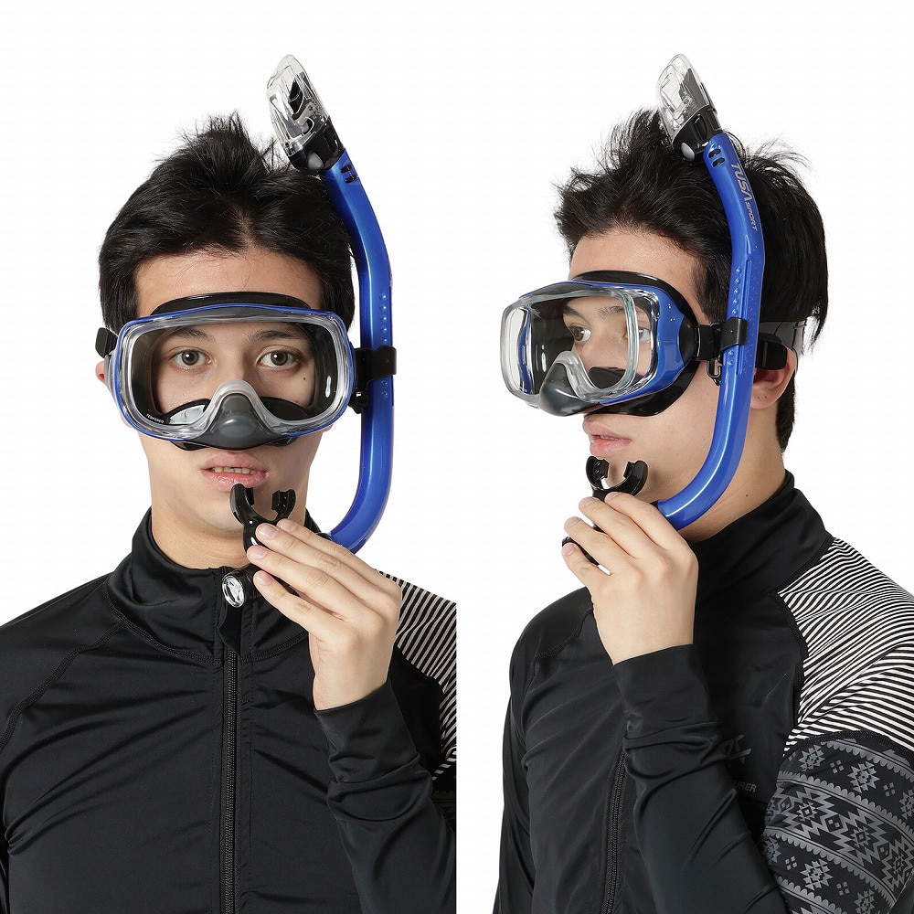 リーフツアラー（REEFTOURER）（メンズ、レディース）TUSAsport シュノーケリング2点セット広視界3眼タイプ 大人用 25UC0109 BKMBB