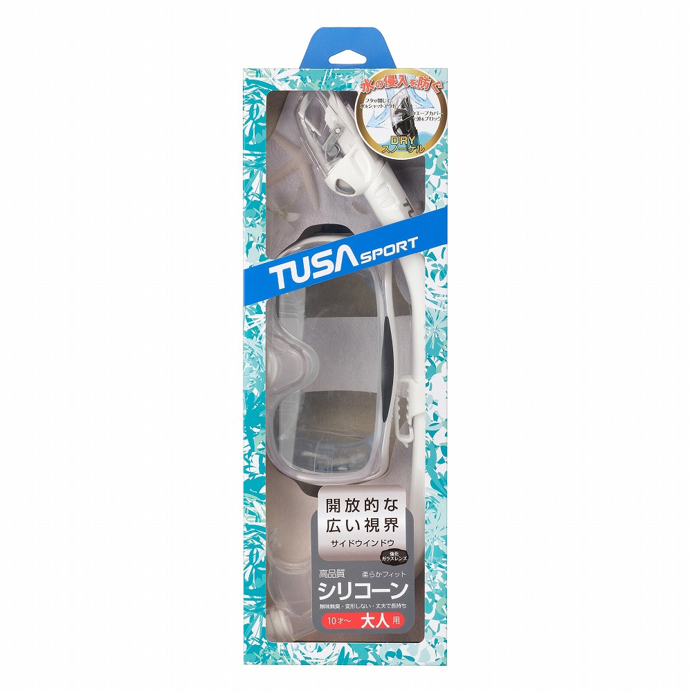 リーフツアラー（REEFTOURER）（メンズ、レディース）TUSAsport シュノーケリング2点セット広視界3眼タイプ 大人用 25UC0109 W