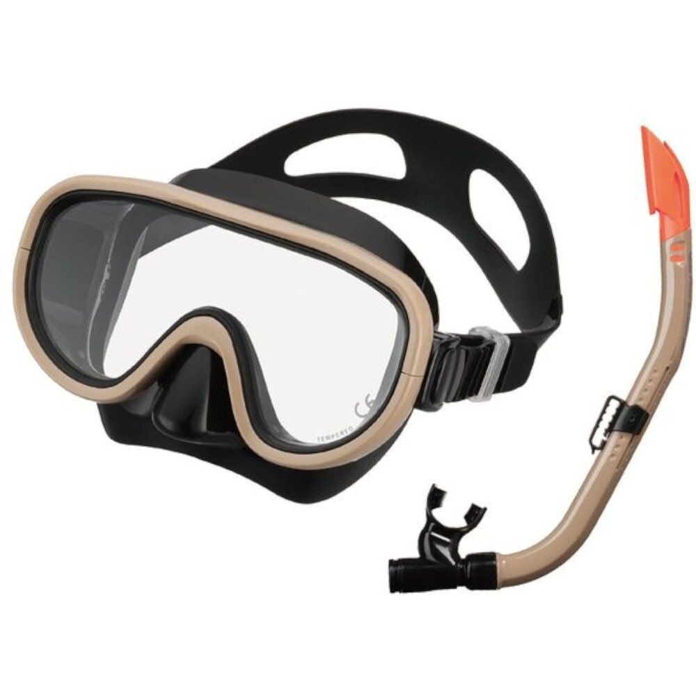 リーフツアラー（REEFTOURER）（メンズ、レディース）シュノーケリング 2点セット 24 RC0117 BKTN スノーケル&マスク 10歳から大人用