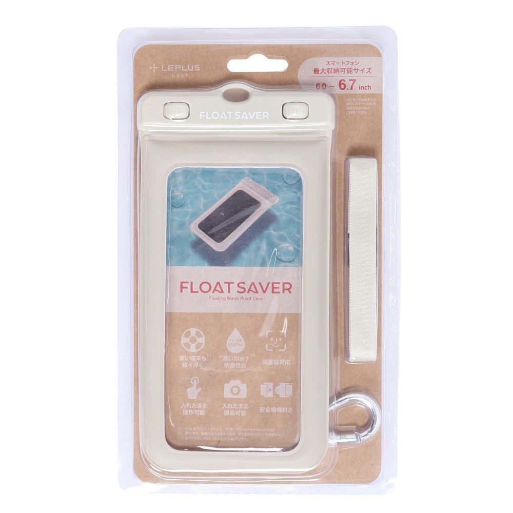 アクア（AQA）（メンズ、レディース）スマホ 防水ケース 操作可能 フロートセイバー 4 6インチ LNKGSM67 グレージュ