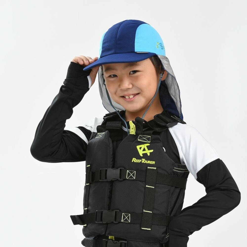 リーフツアラー（REEFTOURER）（キッズ）ジュニア 帽子 UVキャップ 24 RA5006 BL 日よけ 接触冷感