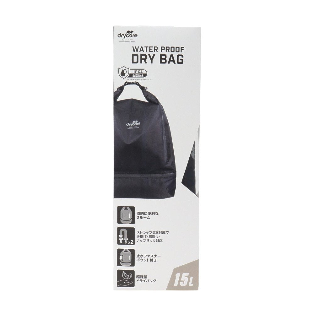 オウルテック（Owltech）（メンズ、レディース）drycore 防水ドライバッグ 15L 3Way 2ルームタイプ OWL-WPBAGDC02-BK
