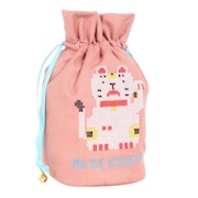 (メンズ、レディース、キッズ)交差縫い巾着 7CRP4201 PK NEKO