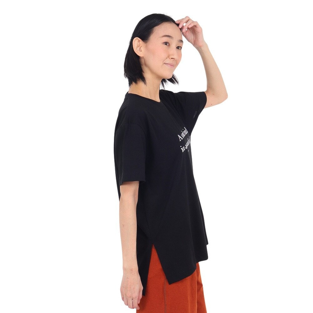 ダンスキン（DANSKIN）（メンズ、レディース）プリントハーフスリーブオーバーサイズドTシャツ DC724109 K
