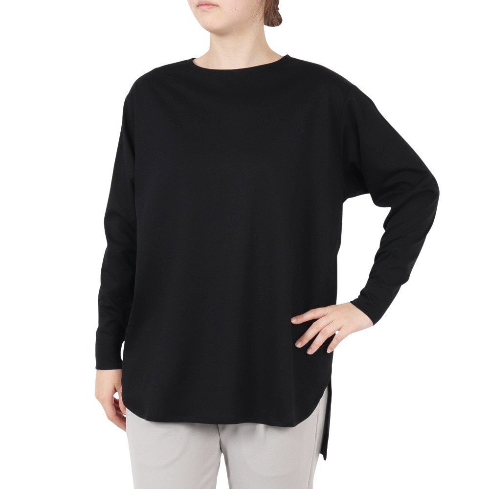 ダンスキン(DANSKIN)サイドスリット 長袖 トップ DMF524103 K(Lady’s) ダンスキン（DANSKIN）（レディース）サイドスリット 長袖 トップ