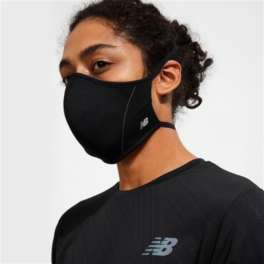 ニューバランス（new balance）（メンズ、レディース）マスク 吸汗速乾性 スポーツマスク アクティブ パフォーマンス 洗えるマスク ブラック LAO13099 BK