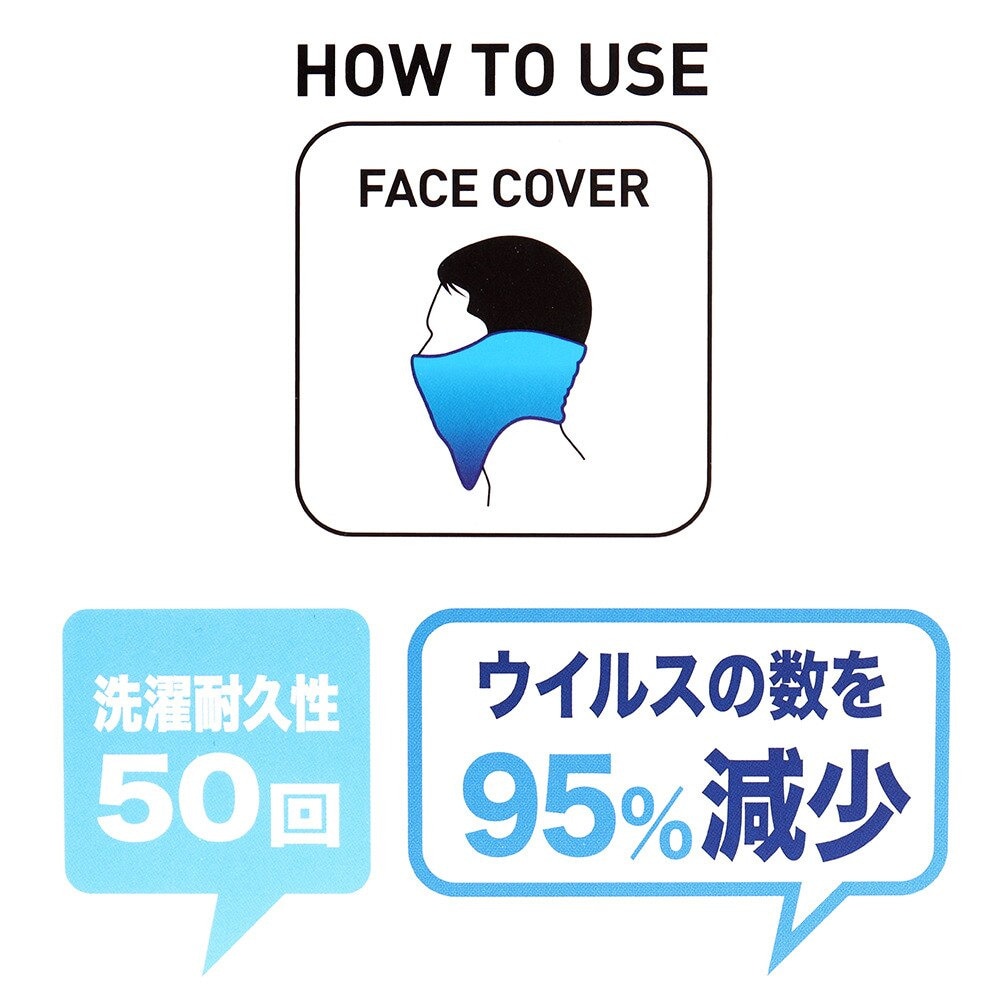 パフォーマンスギア（PG）（メンズ、レディース）ナノガード ウイルス対策フェイスカバー ブラック 669PA1ST9320